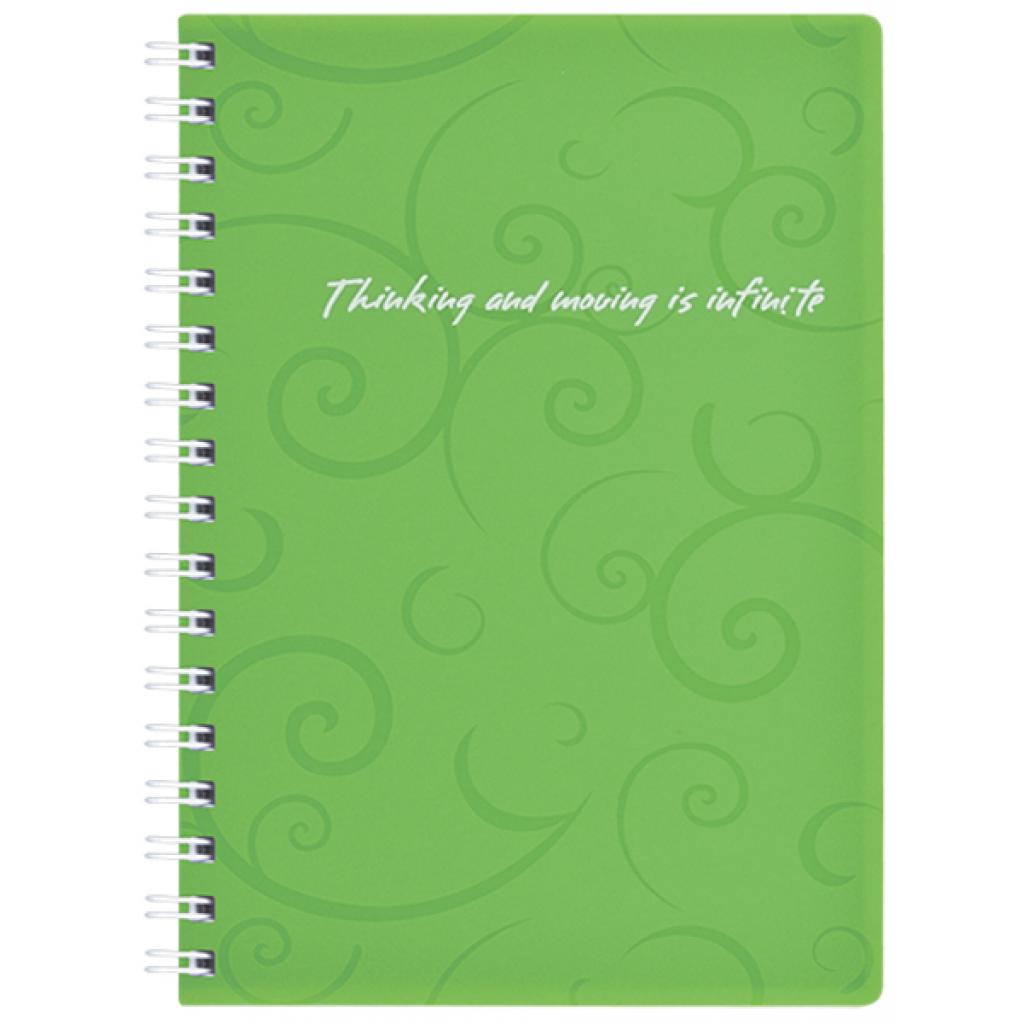 Блокнот Buromax spiral side, А6, 80sheets, Barocco, square, green (BM.2589-615)