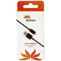 Дата кабель USB 2.0 AM to Micro 5P 0.3m Black Florence (DC20-03MUBK)