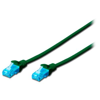 Патч-корд 3м, UTP, cat.5e, AWG 26/7, CU, PVC, green DIGITUS (DK-1511-030/G)