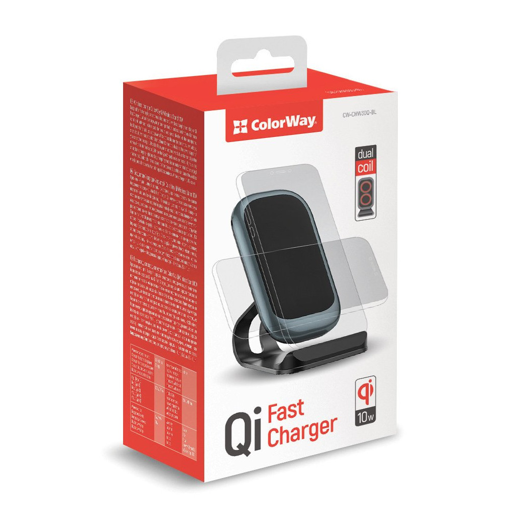 Зарядний пристрій ColorWay Wireless Stand 10W Blue (CW-CHW30Q-BL) Зарядний пристрій ColorWay Wireless Stand 10W Blue (CW-CHW30Q-BL)