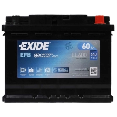 Акумулятор автомобільний EXIDE START-STOP EFB 60A (EL600)