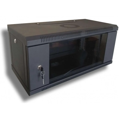 Wall cabinet Hypernet 6U 19" 600x600 (WMNC66-6U-FLAT-AC-BLACK)