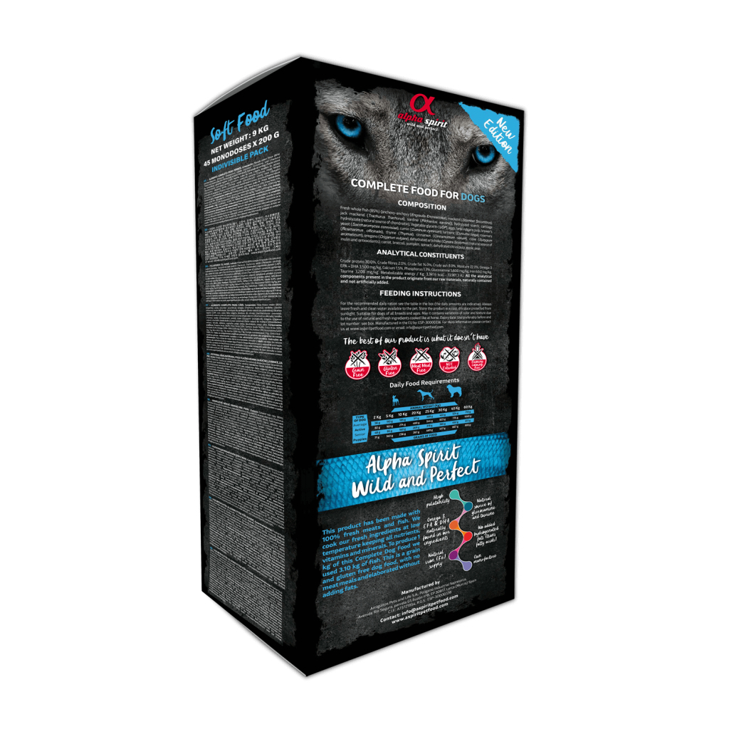 Напіввологий корм для собак Alpha Spirit Semi-moist WILD FISH BAG 9 кг (8436586310141)