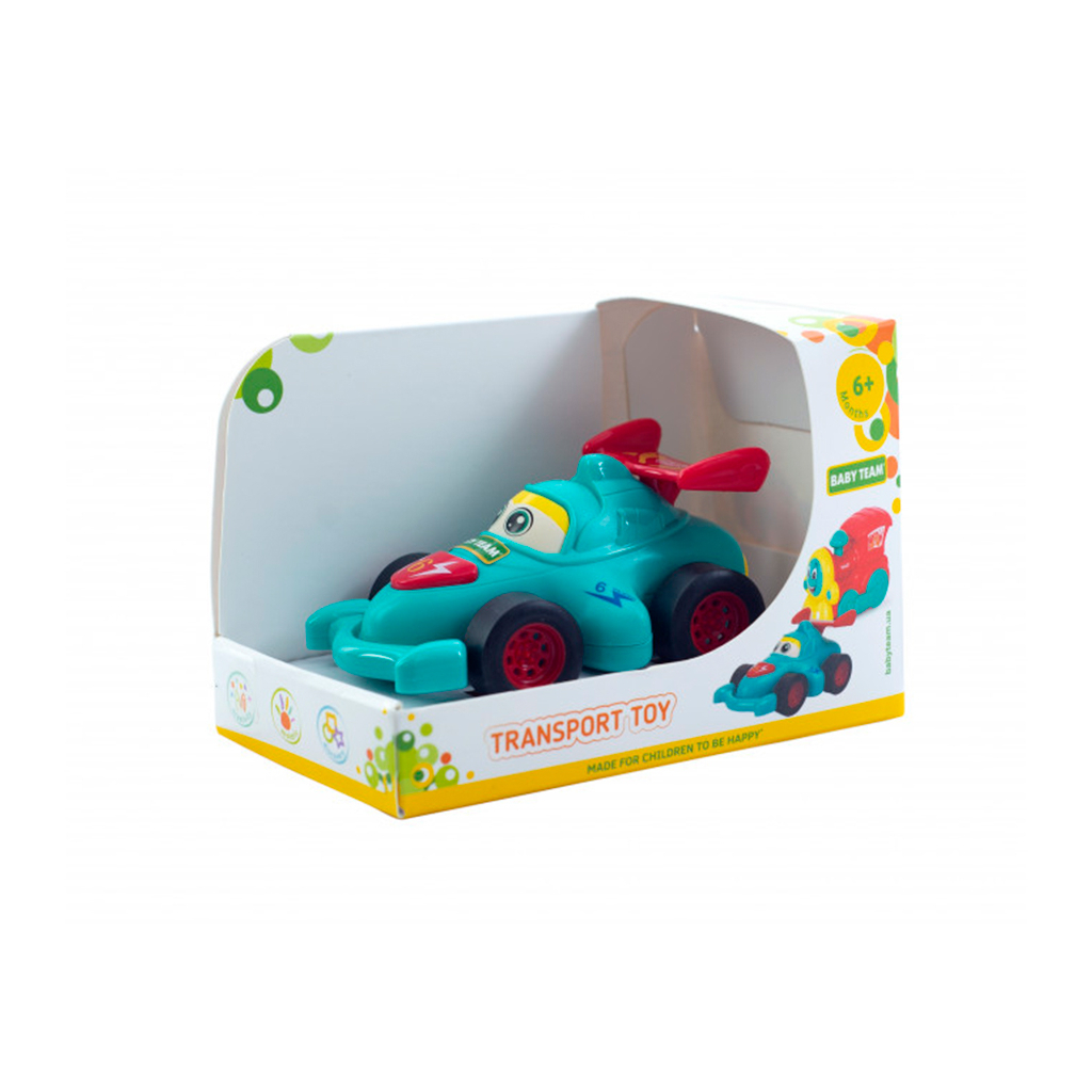 Розвиваюча іграшка Baby Team інерційна бірюзова машинка (8620_машинка_бірюзова) Розвиваюча іграшка Baby Team інерційна бірюзова машинка (8620_машинка_бірюзова)