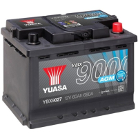 Car battery Yuasa 12V 60Ah AGM Start Stop Plus Battery (YBX9027)