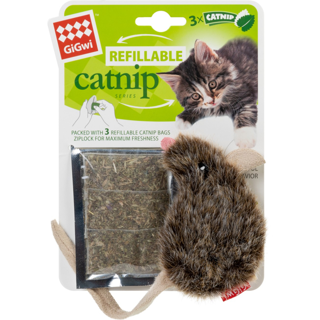 Іграшка для котів GiGwi Catnip Мишка з котячою м'ятою 10 см (штучне хутро) (75300) Іграшка для котів GiGwi Catnip Мишка з котячою м'ятою 10 см (штучне хутро) (75300)
