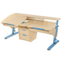 Desk Pondi Ergonomic transformer for 2 children Maple-blue (KL311СН)