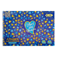 Drawing album ZiBi Kids Line PATRIOT HEARTS, A4 30 sheets, 120 g/m2, on a spring (ZB.1451-02)