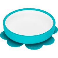 Baby plate Baboo with non-slip base, 6+ months (turquoise) (9-024)