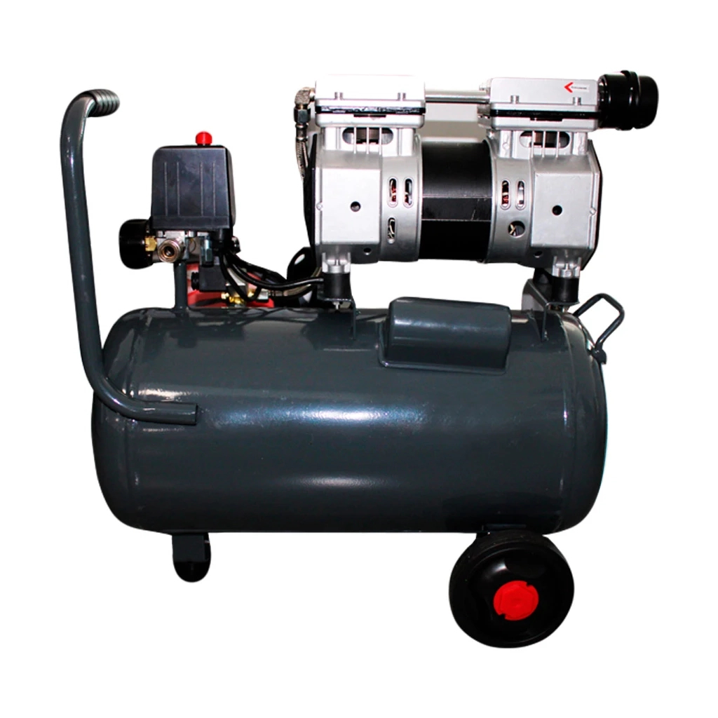 Компресор GTM 24л, 105л/хв, 0,75кВт, 8бар, 220В, 2 циліндри безмасляний (KAW750-24L)