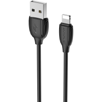 Дата кабель USB 2.0 AM to Lightning 1.0m BX19 Benefit 3A Black BOROFONE (BX19LB)