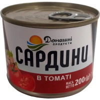 Рибні консерви Домашні продукти Сардина в томатному соусі 200 г (4820186123081)