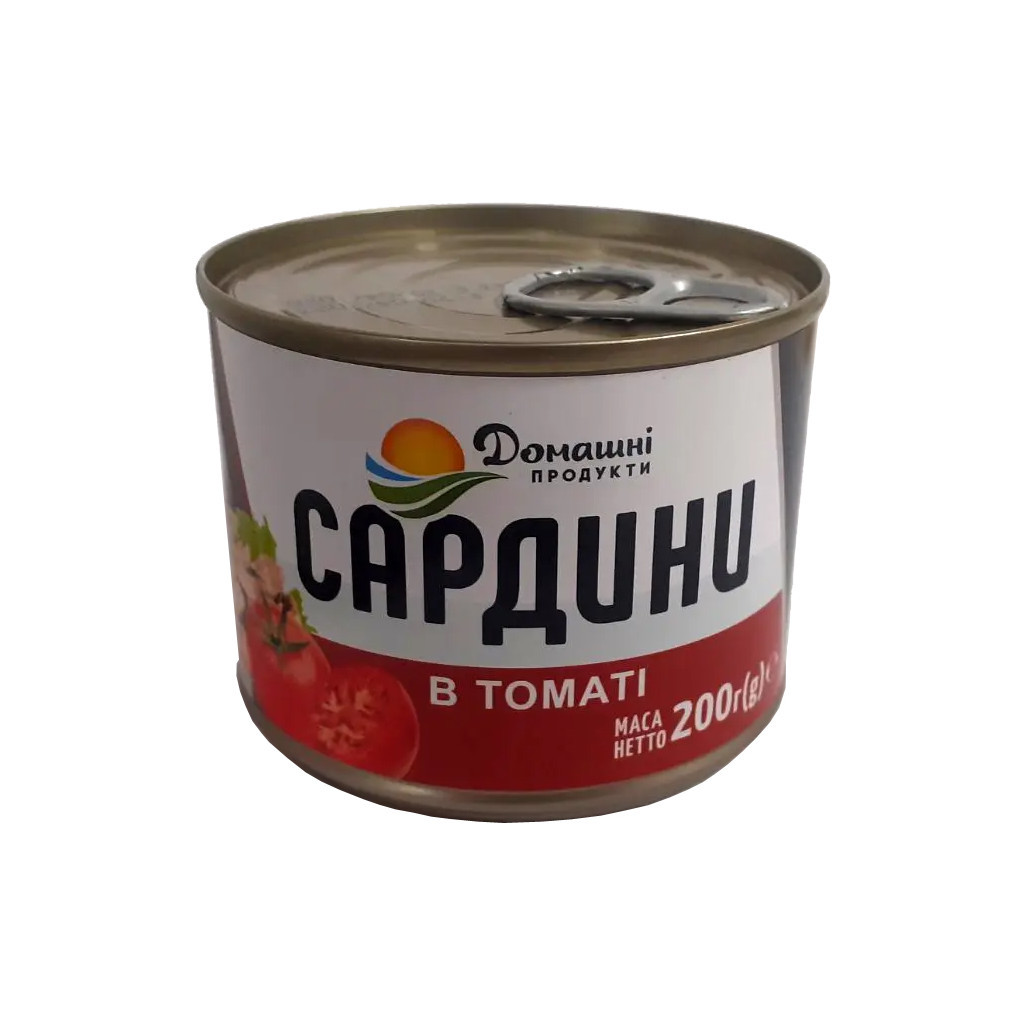 Рибні консерви Домашні продукти Сардина в томатному соусі 200 г (4820186123081)