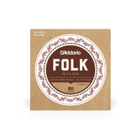 Guitar Strings D'Addario Folk Nylon Ball End Silver Wound / Black Treble (EJ32)