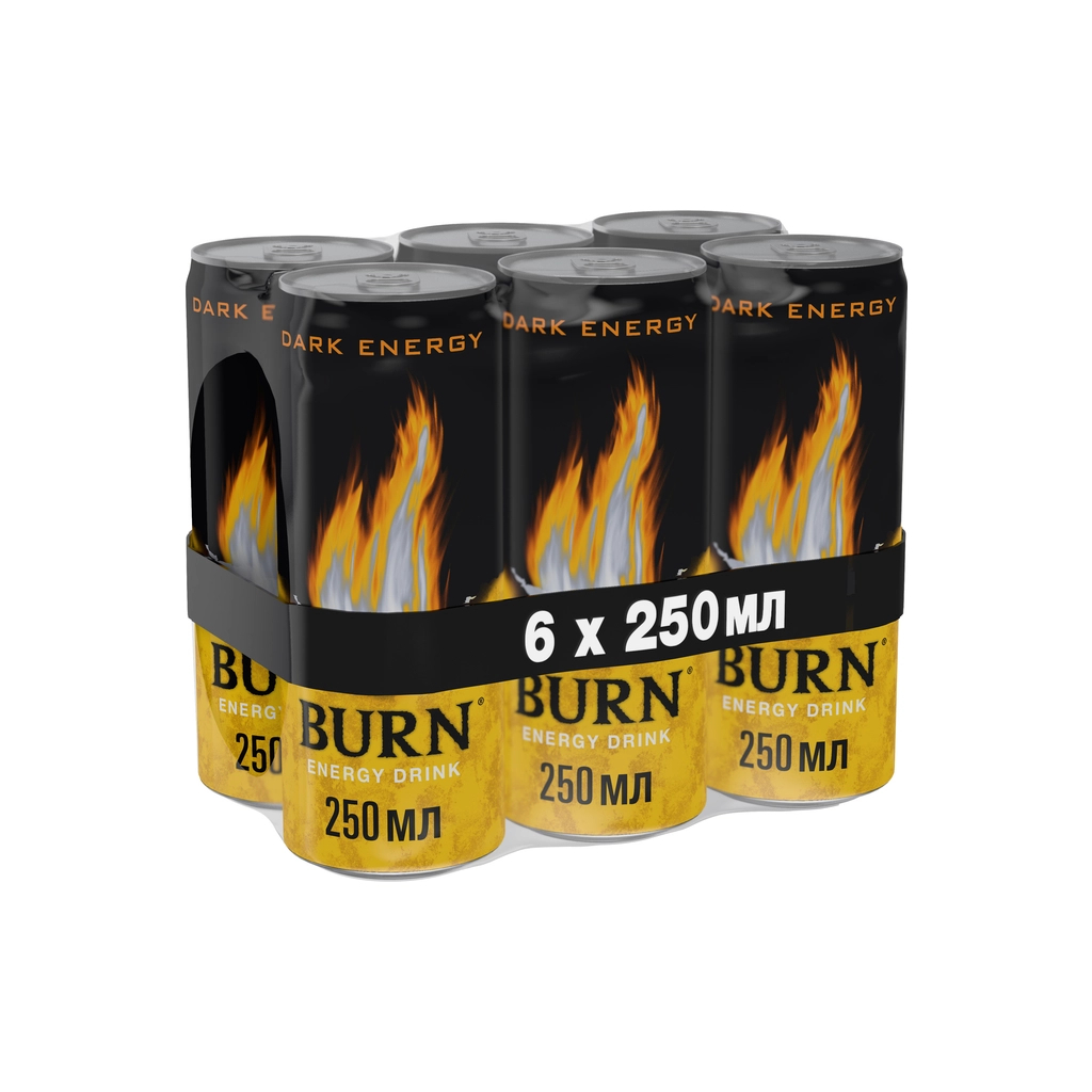 Енергетичний напій Burn Темна Енергія Безалкогольний сильногазований 250 мл (5060608749898)