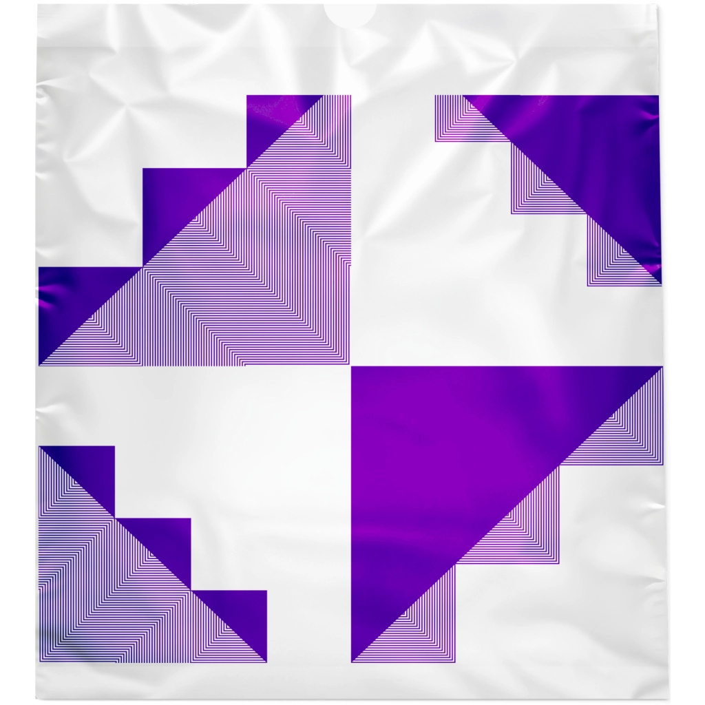 Пакети для сміття Добра Господарочка Із затяжками Колекція Вибійка Біло-фіолетові 35 л 15 шт. (4820086524056)