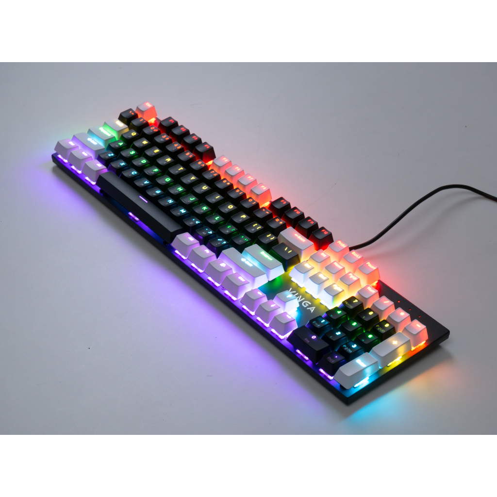 Клавіатура Vinga KBGM-095 LED Brown Switch USB White/Black (KBGM-095BR White/Black)