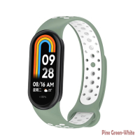 Ремінець до фітнес браслета BeCover Vents Style для Xiaomi Mi Smart Band 9 Pine Green-White (711988)