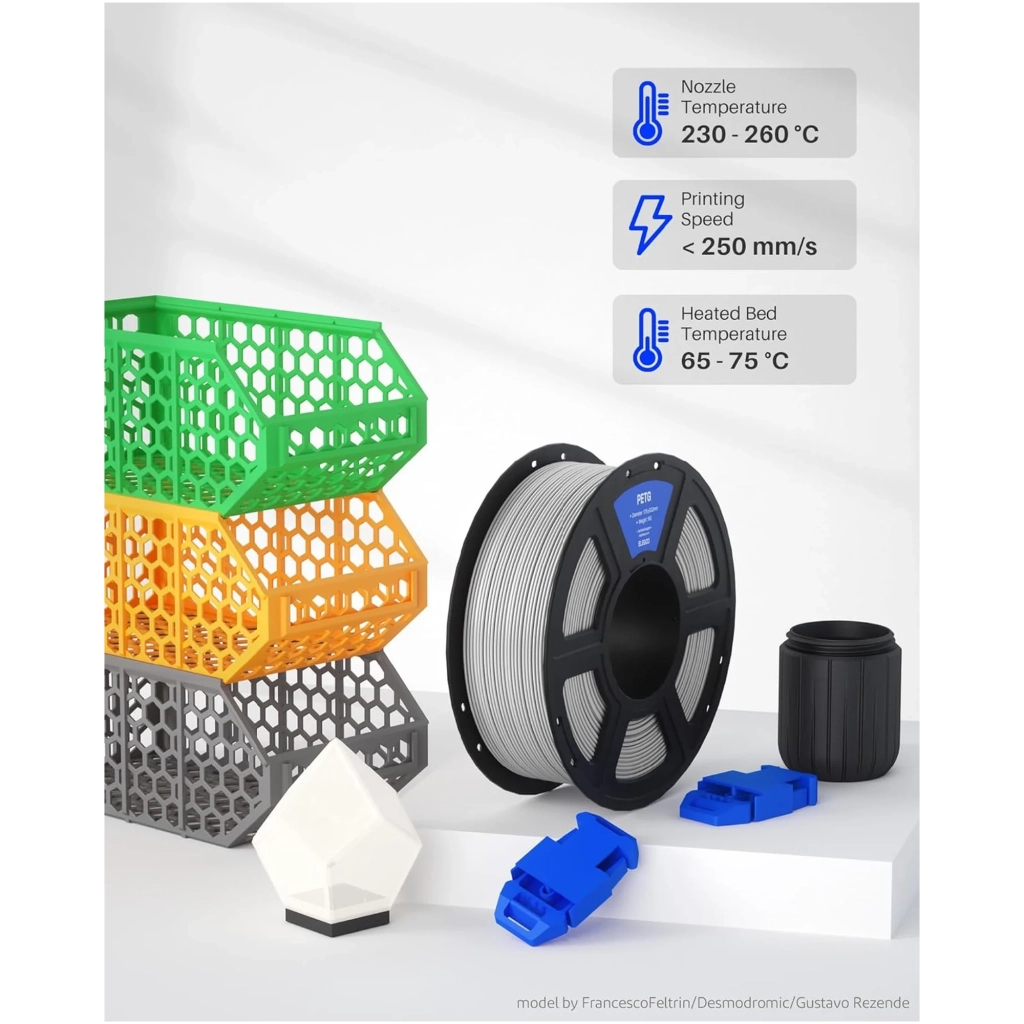 Пластик для 3D-принтера ELEGOO PETG 1кг, 1.75мм, gray (50.203.0391) Пластик для 3D-принтера ELEGOO PETG 1кг, 1.75мм, gray (50.203.0391)