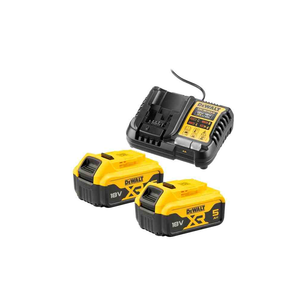 Набір акумулятор + зарядний пристрій DeWALT 12V/18V, ток 4A, 0.5 кг, 18В XR Li-Ion 2x5Ah (DCB1104P2) Набір акумулятор + зарядний пристрій DeWALT 12V/18V, ток 4A, 0.5 кг, 18В XR Li-Ion 2x5Ah (DCB1104P2)