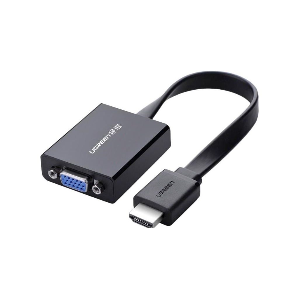 Перехідник HDMI M to VGA F + 3.5mm + Micro USB black UGREEN (40248) Перехідник HDMI M to VGA F + 3.5mm + Micro USB black UGREEN (40248)