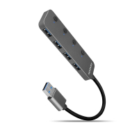 Концентратор AXAGON USB 3.1 to 4xUSB 3.0 0.2m switch black (HUE-MSA)
