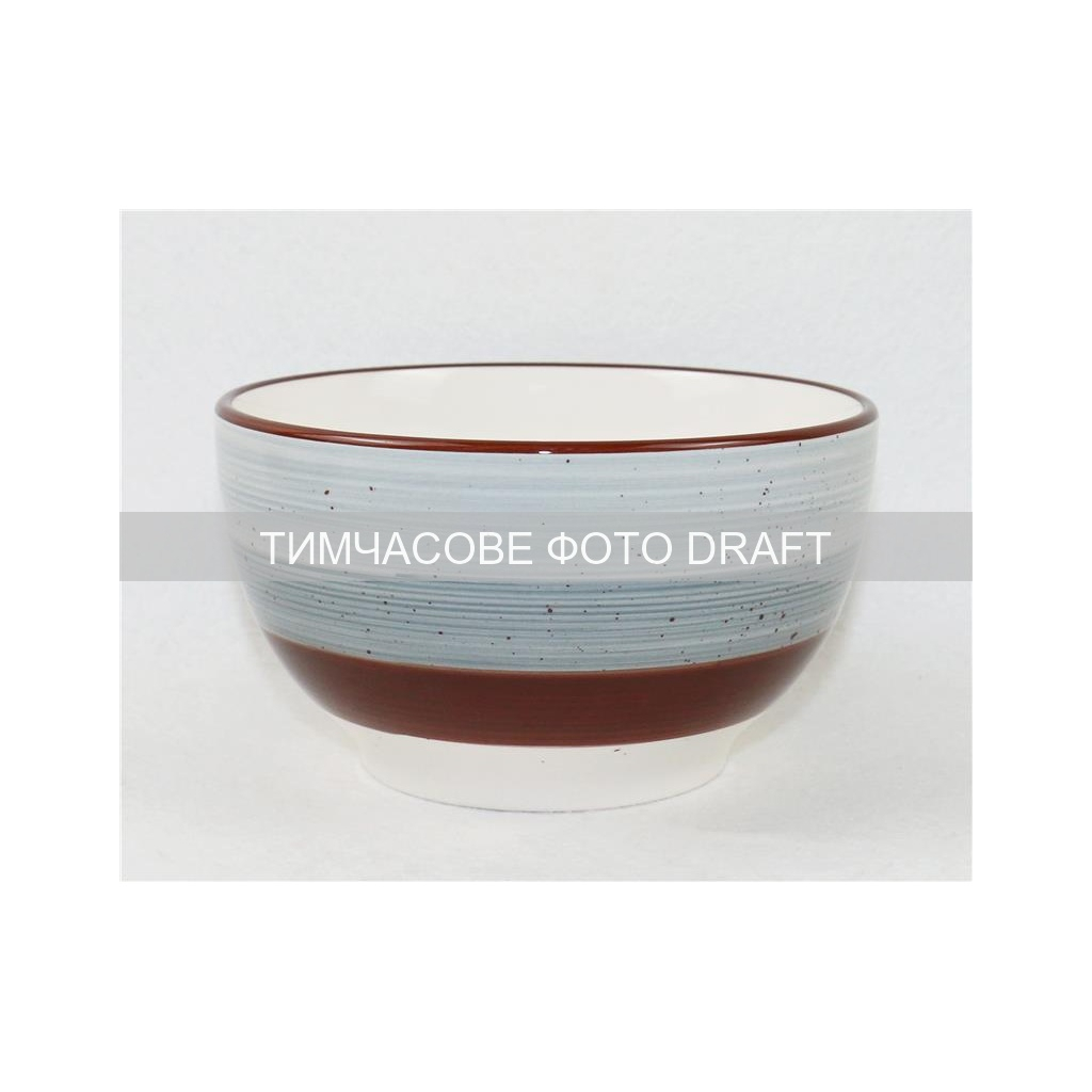 Салатник Ardesto Salerno 700мл, 14см, кераміка, блакитний, сірий, коричневий (AR1214SG)