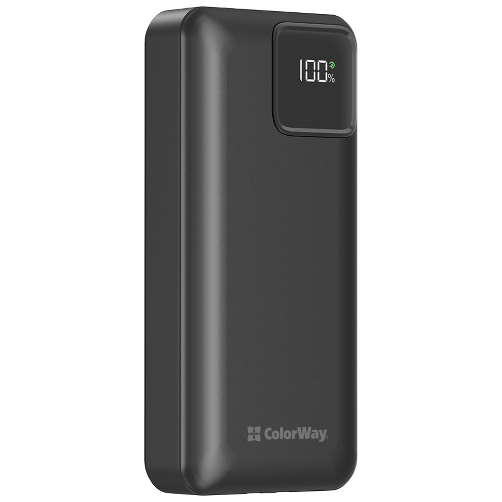Повербанк ColorWay 20 000 mAh Optimal Power PD/22.5W, QC/3.0, Black (CW-PB200LPB5BK-PDD)