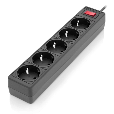 Мережевий фільтр живлення REAL-EL RS-Protect 505, 5m, black (EL122300046)