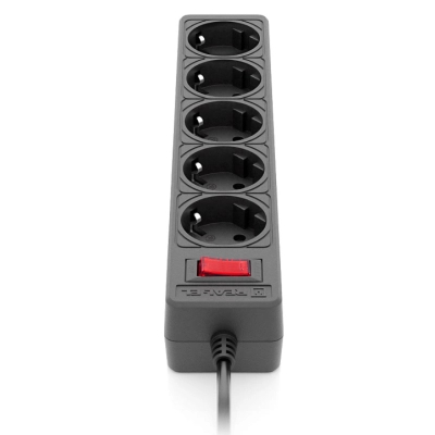 Мережевий фільтр живлення REAL-EL RS-Protect 505, 5m, black (EL122300046)