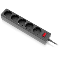 Мережевий фільтр живлення REAL-EL RS-Protect 505, 5m, black (EL122300046)