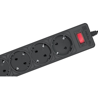 Мережевий фільтр живлення REAL-EL RS-Protect 505, 5m, black (EL122300046)