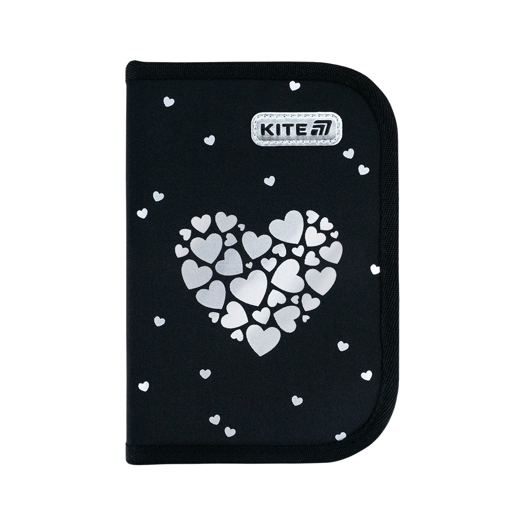 Пенал Kite Black&Silver 622, , без наповнення, 1 відділення, 2 відвороти (K26-622-5)