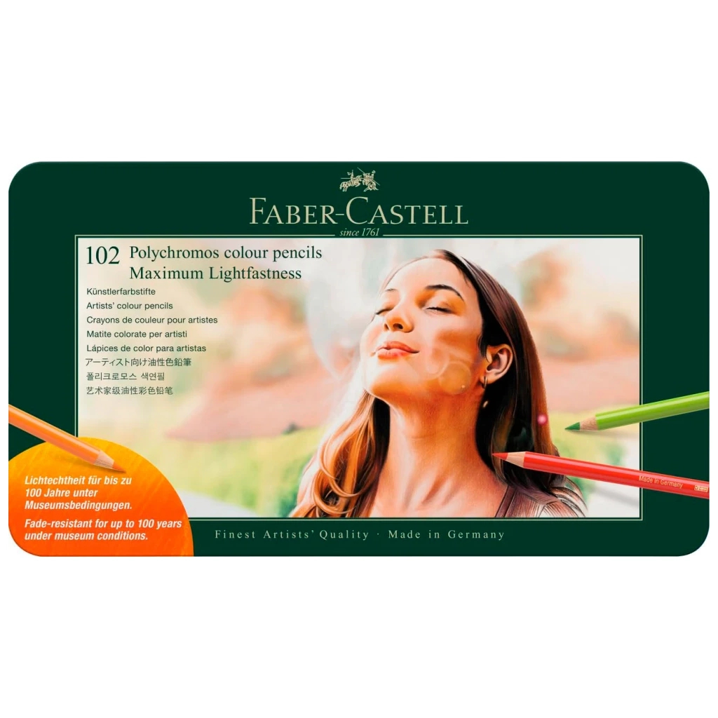 Олівці кольорові Faber-Castell POLYCHROMOS 102 кольори в металевій коробці (210061) (33048)