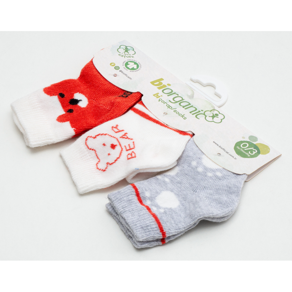 Шкарпетки дитячі Bibaby з ведмедиками (68407-0-3-red)
