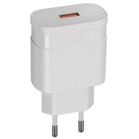 Зарядний пристрій RivaCase 18W QC3.0, USB, 1 порт White (VA4110 W00 (White))