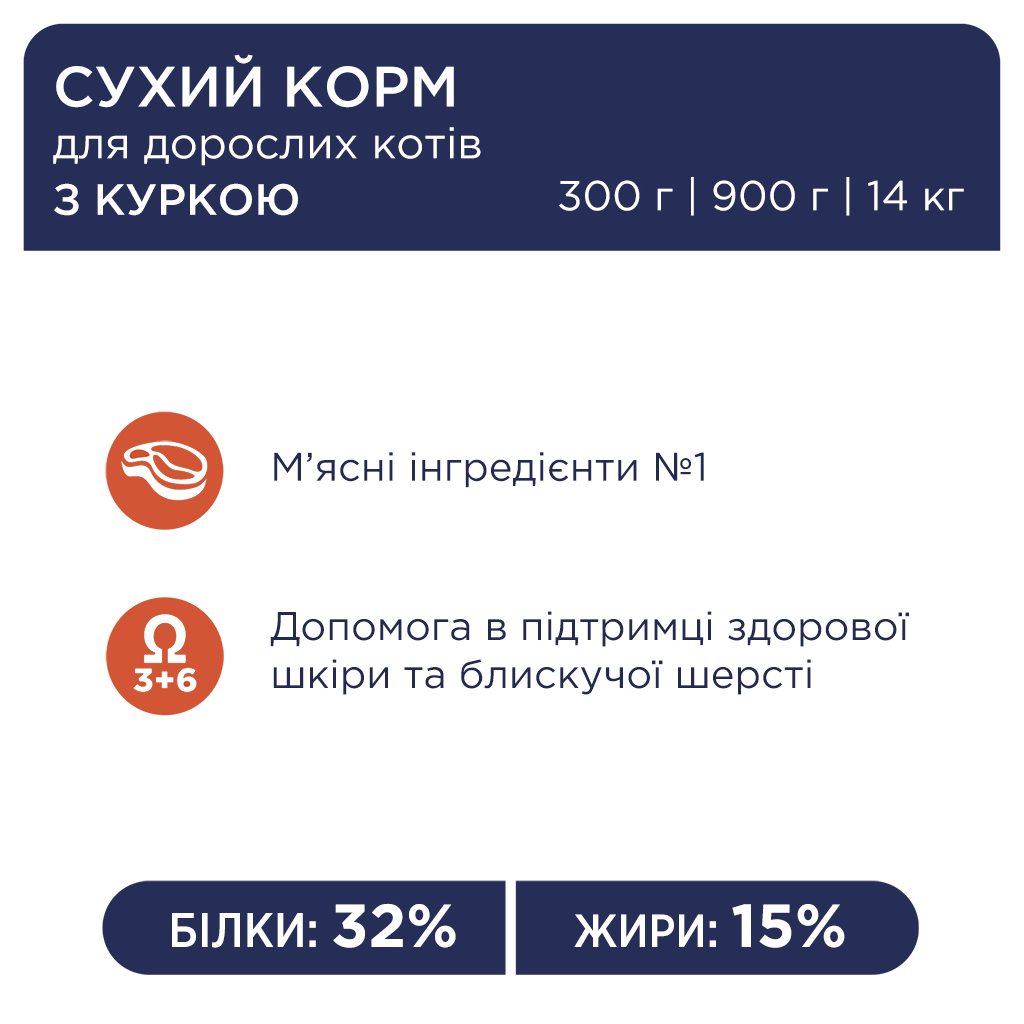 Сухий корм для кішок Club 4 Paws Преміум. Зі смаком курки 14 кг (4820083909146)