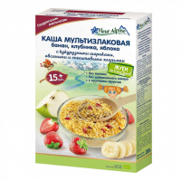 Дитяча каша Fleur Alpine безмолочна Organic Мультизлакова банан-яблуко-полуниця 200 г (9010004508168)