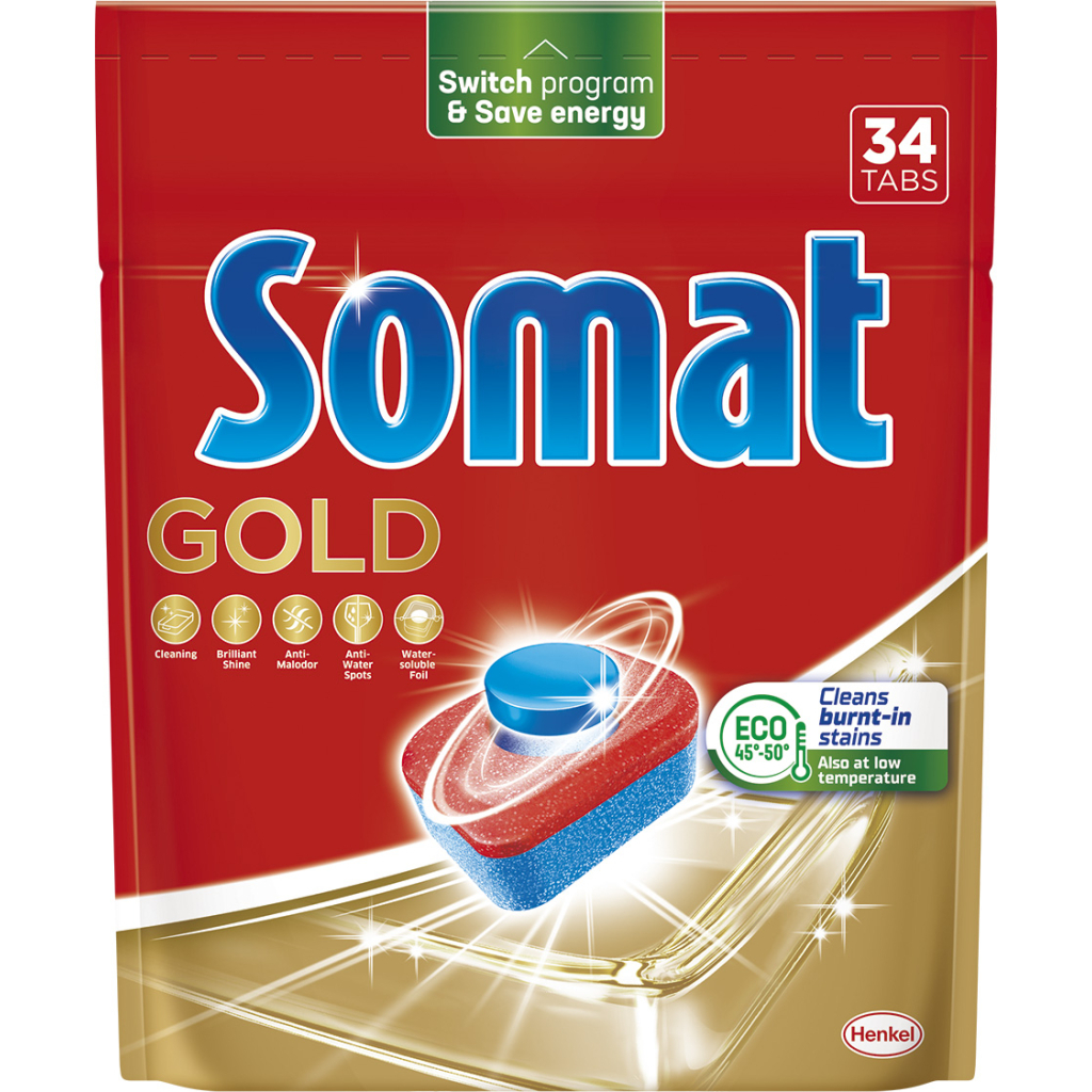 Таблетки для посудомийних машин Somat Gold 34 шт. (9000101577105/9000101808209)