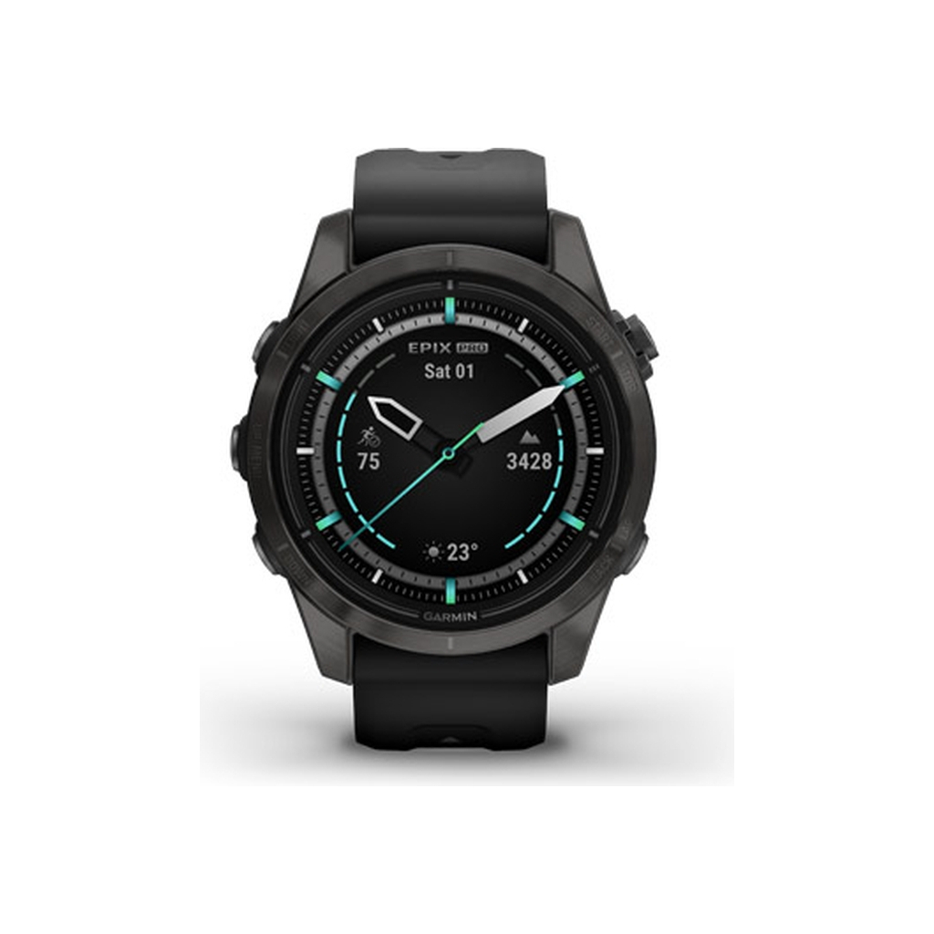 Смарт-годинник Garmin EPIX PRO (g2), 42mm, Saph, CrbnGry DLC Ti, Black, GPS (010-02802-15)