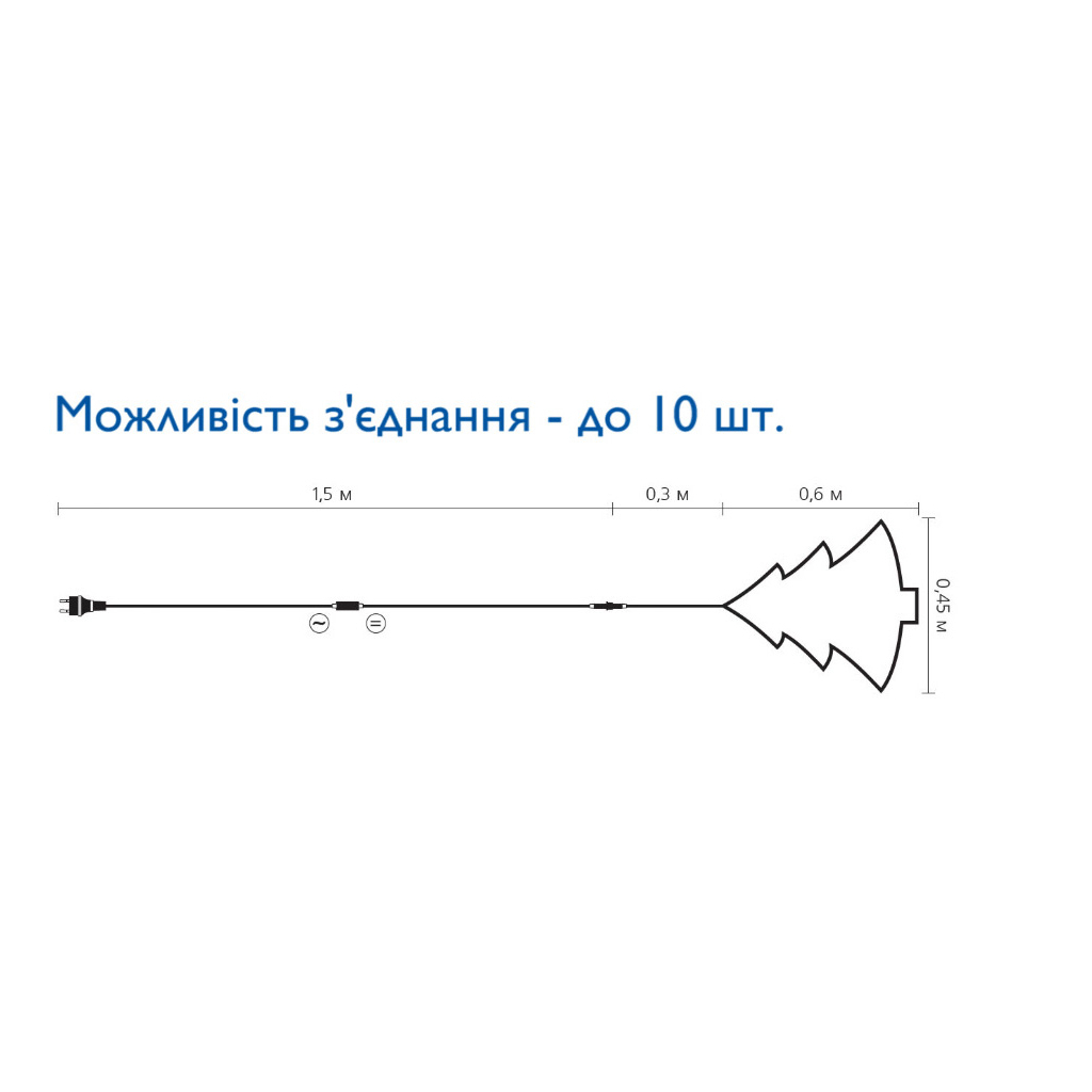 Гірлянда Delux MOTIF Christmas t tree 60*45см 7 flash зелена IP44 EN (90012986)