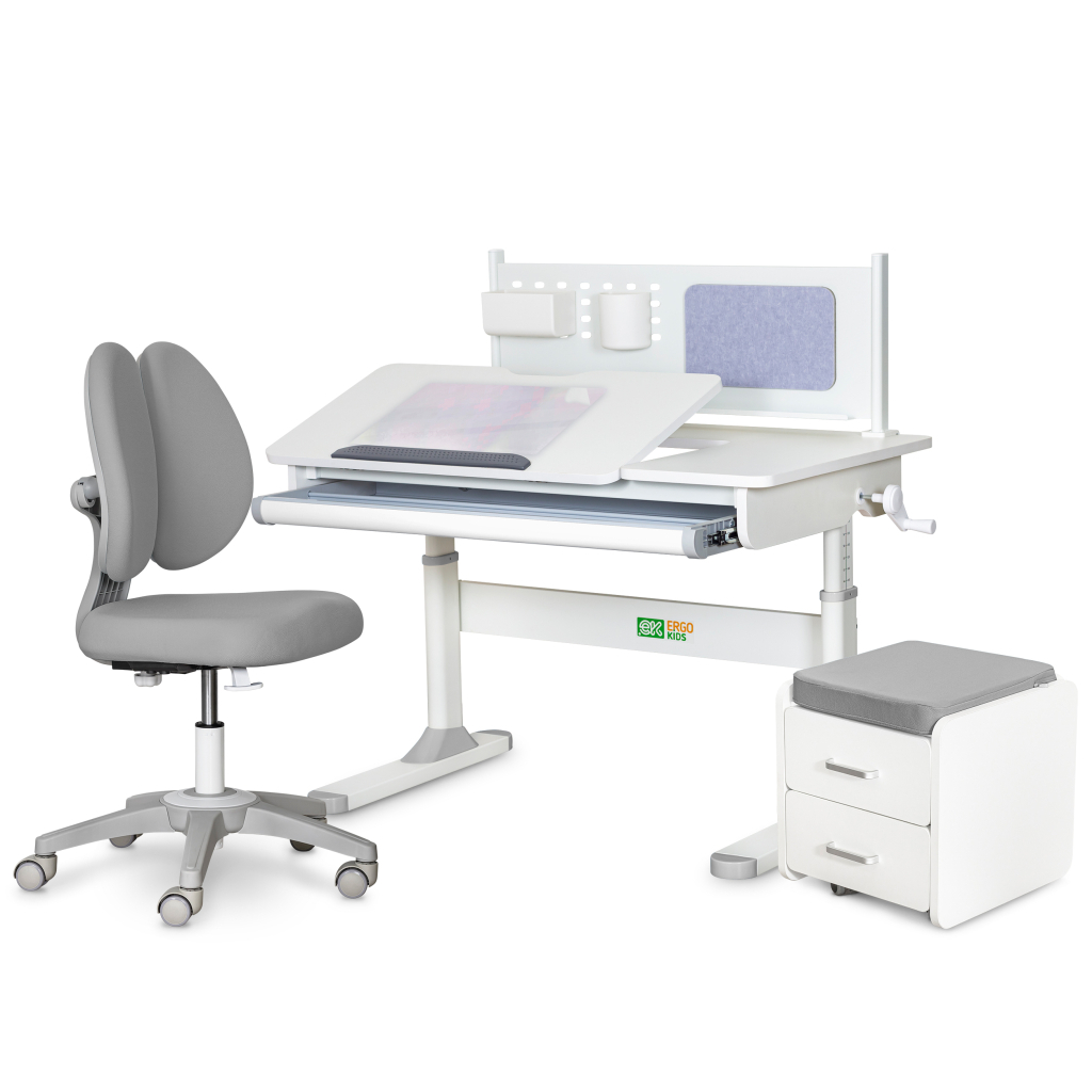 Парта з кріслом ErgoKids (L) Grey + тумба (TH-325 + Y-412 Lite + BD C3 _GREY) Парта з кріслом ErgoKids (L) Grey + тумба (TH-325 + Y-412 Lite + BD C3 _GREY)