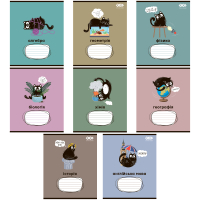 ZiBi notebook set of students CRAZY CAT 48 sheets cell 10 pieces, 8 items (ZB.1703-99)