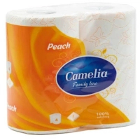 Toilet paper Camelia Peach 3 layers 4 rolls (8606111248045)