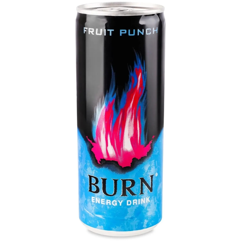 Енергетичний напій Burn Фруктовий пунш Безалкогольний сильногазований 250 мл (5060895744156)