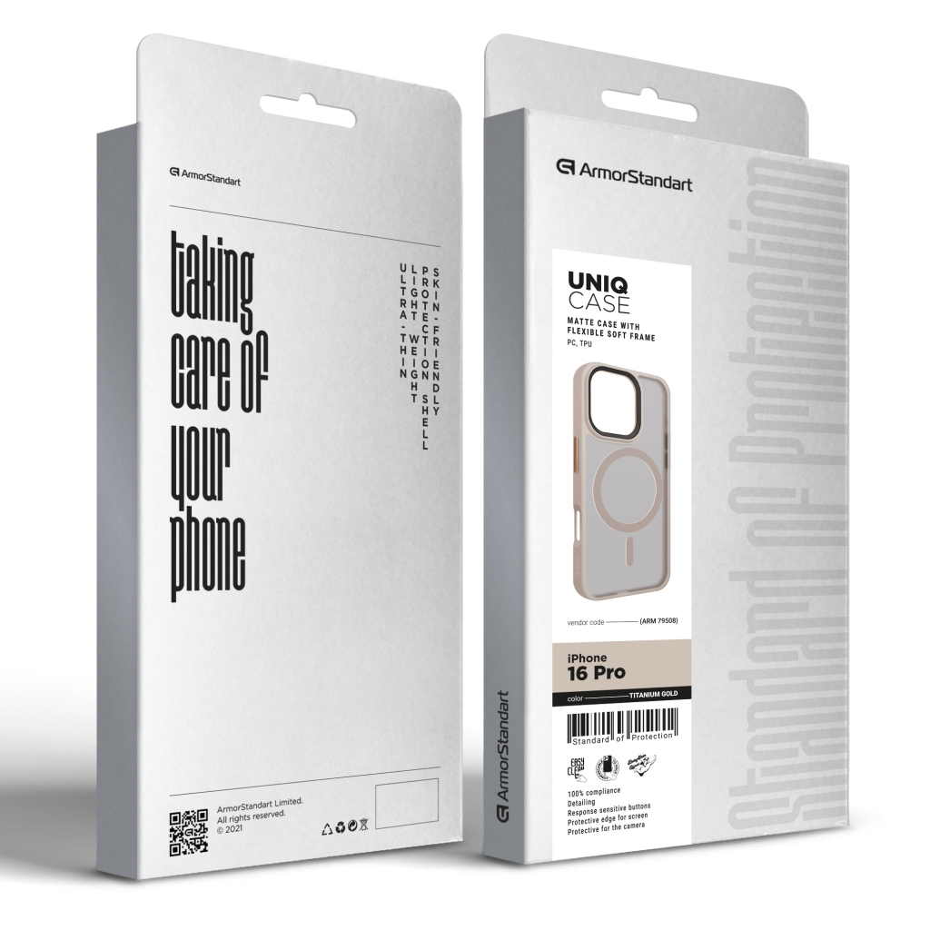Чохол до мобільного телефона Armorstandart Uniq MagSafe Apple iPhone 16 Pro Titanium Gold (ARM79508) Чохол до мобільного телефона Armorstandart Uniq MagSafe Apple iPhone 16 Pro Titanium Gold (ARM79508)