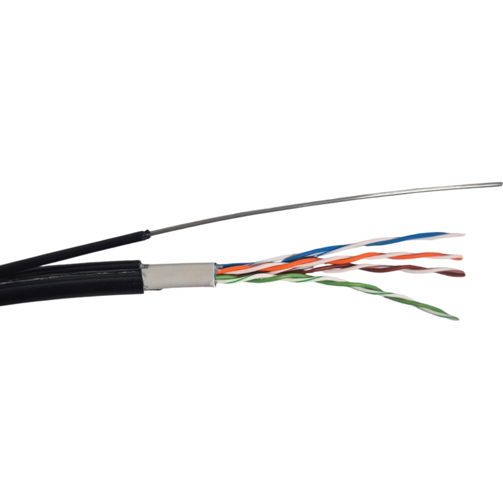 Кабель мережевий GEAR UTP 305м, cat.5e, CU, 4*2*0,51, PVC+PE, outdoor, steel wire (GEC-UTPCUOUTSC051305)