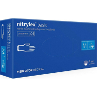 Медичні рукавички Mercator Medical Nitrylex Basic Нітрилові Неопудрені діагностичні Розмір M Сині 100 шт. (3.1006) (5906615004615)