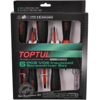 Set of Toptul dielectric screwdrivers up to 1000V 6 pcs. (GAAE0612)
