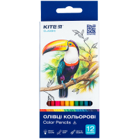 Colored pencils Kite Classic three-sided, 12 colors (K-053)